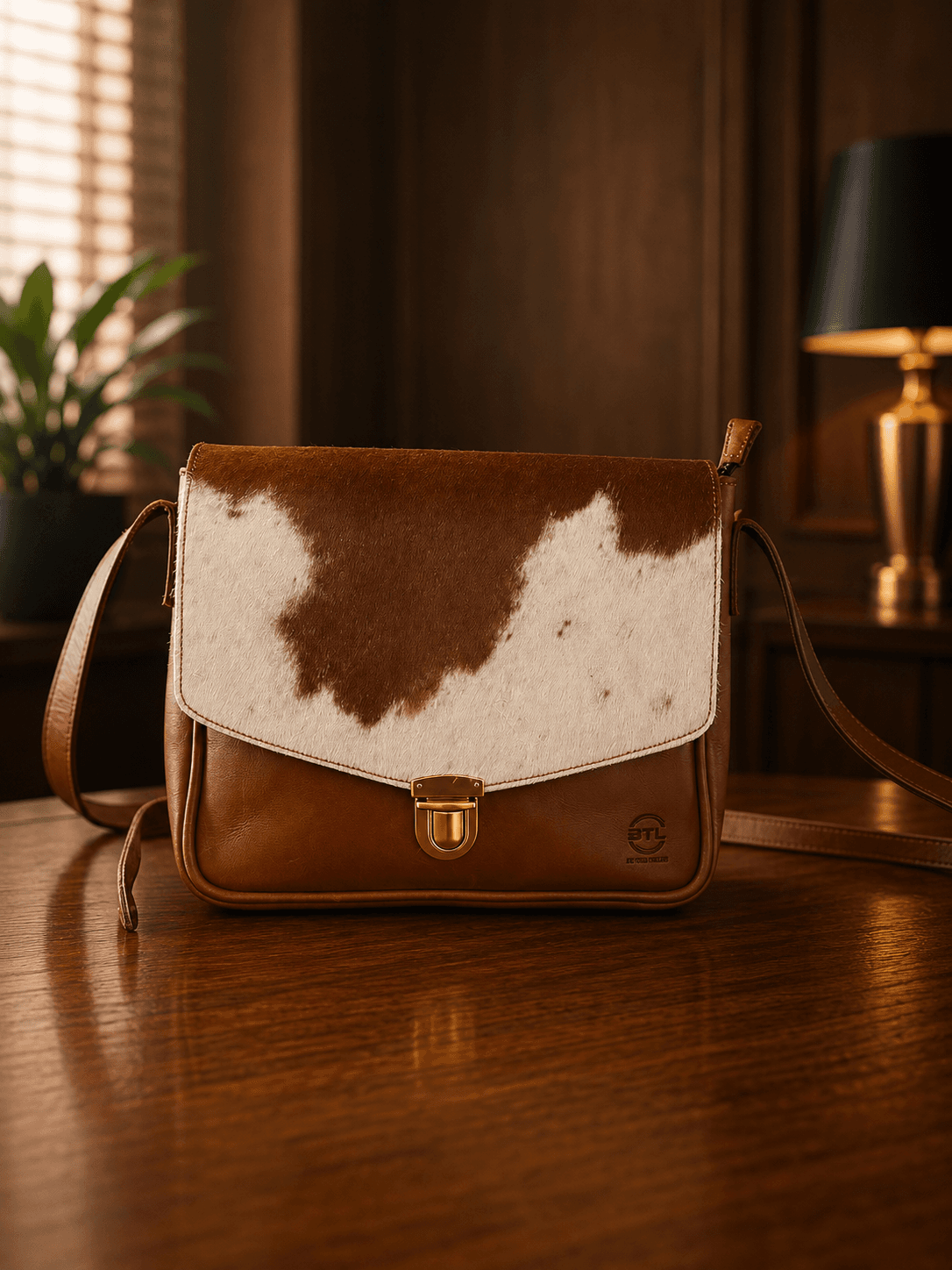 Hair-on leather bag